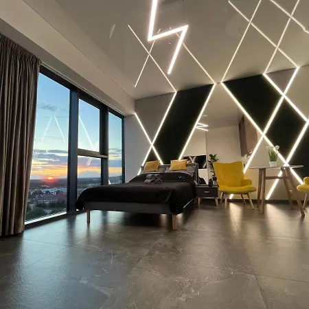 Hanza Tower - Scandia Apartment, 16 Floor, Sunset View Apartment