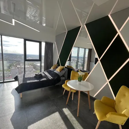 Hanza Tower - Scandia Apartment, 16 Floor, Sunset View Lägenhet *